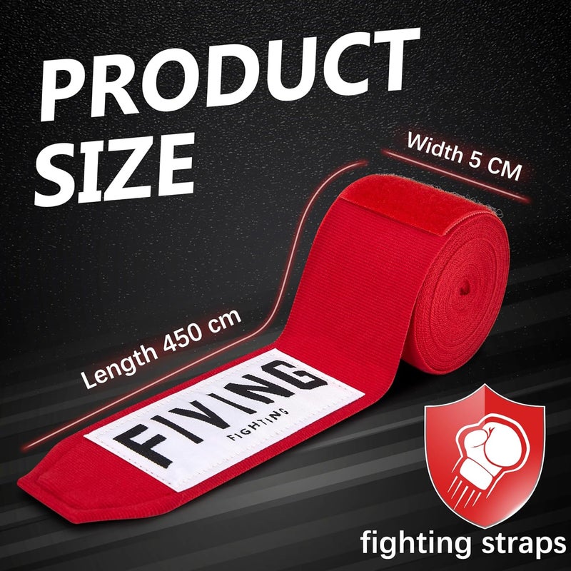 FIVING Boxing Hand Wraps for Men and Women，Durable, Comfortable，Wrist Wraps for Boxing, Kickboxing, Muay Thai, MMA, and Martial Arts - Image 3